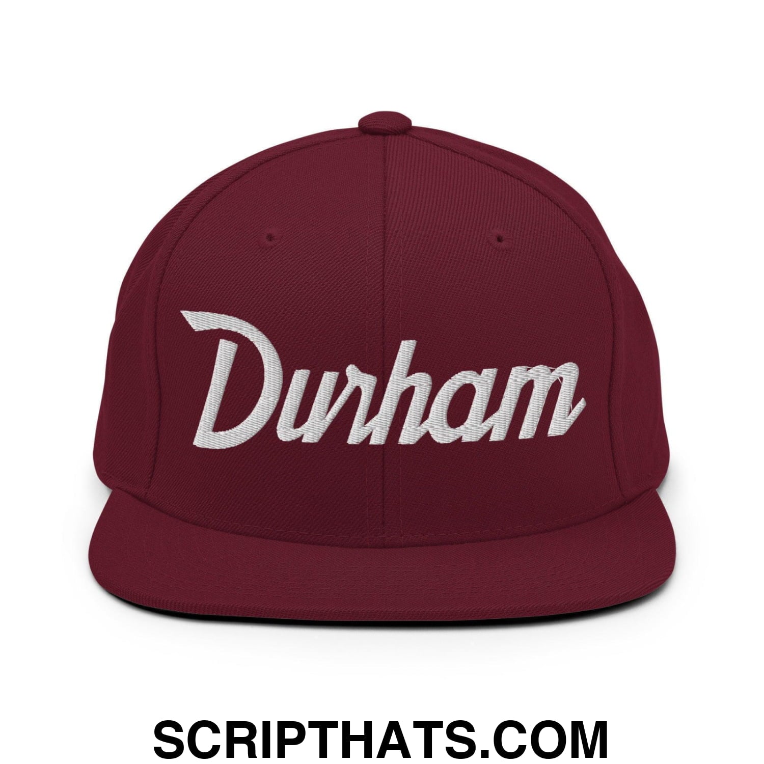 Durham Script Snapback Hat Maroon