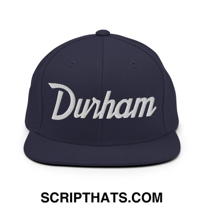 Durham Script Snapback Hat Navy