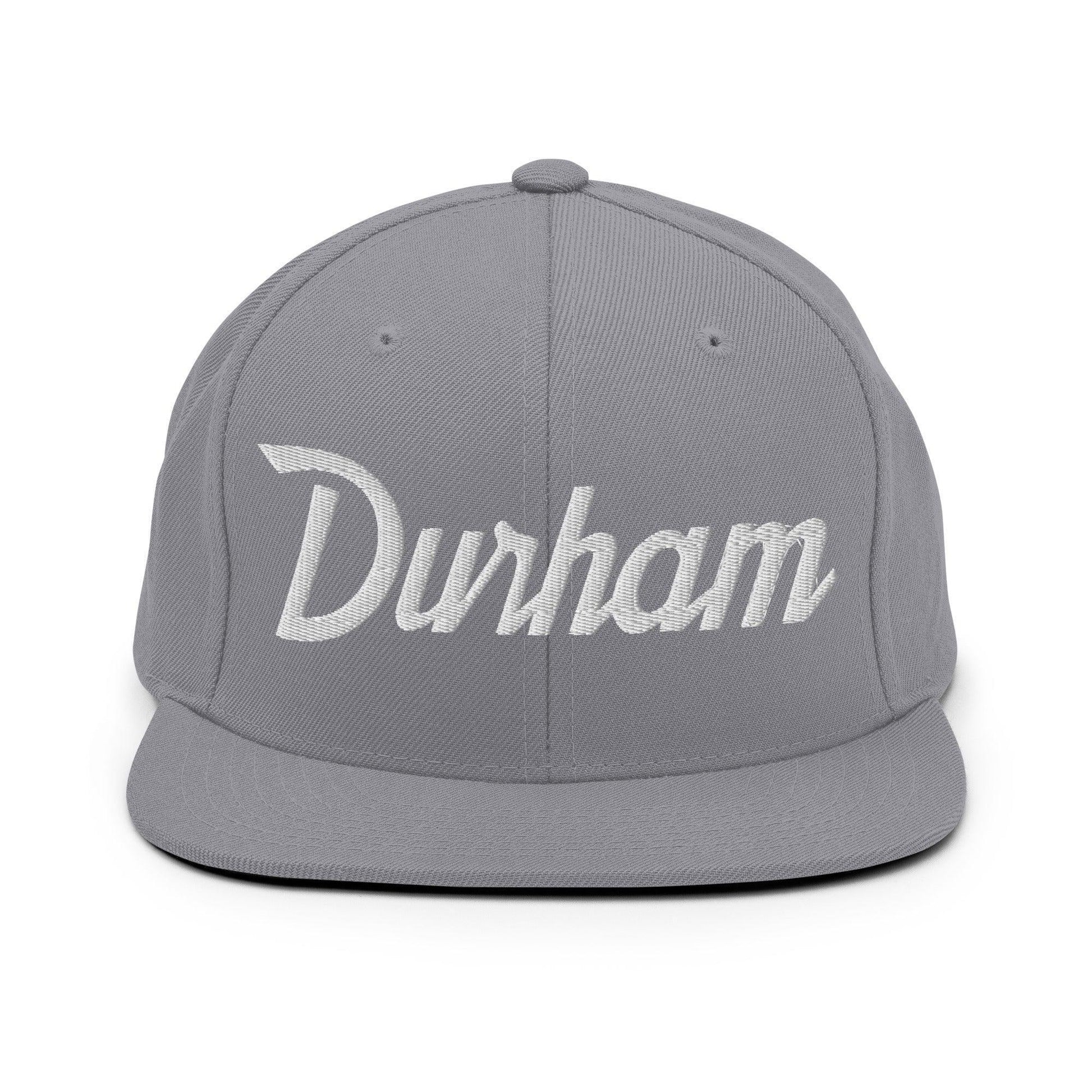 Durham Script Snapback Hat Silver