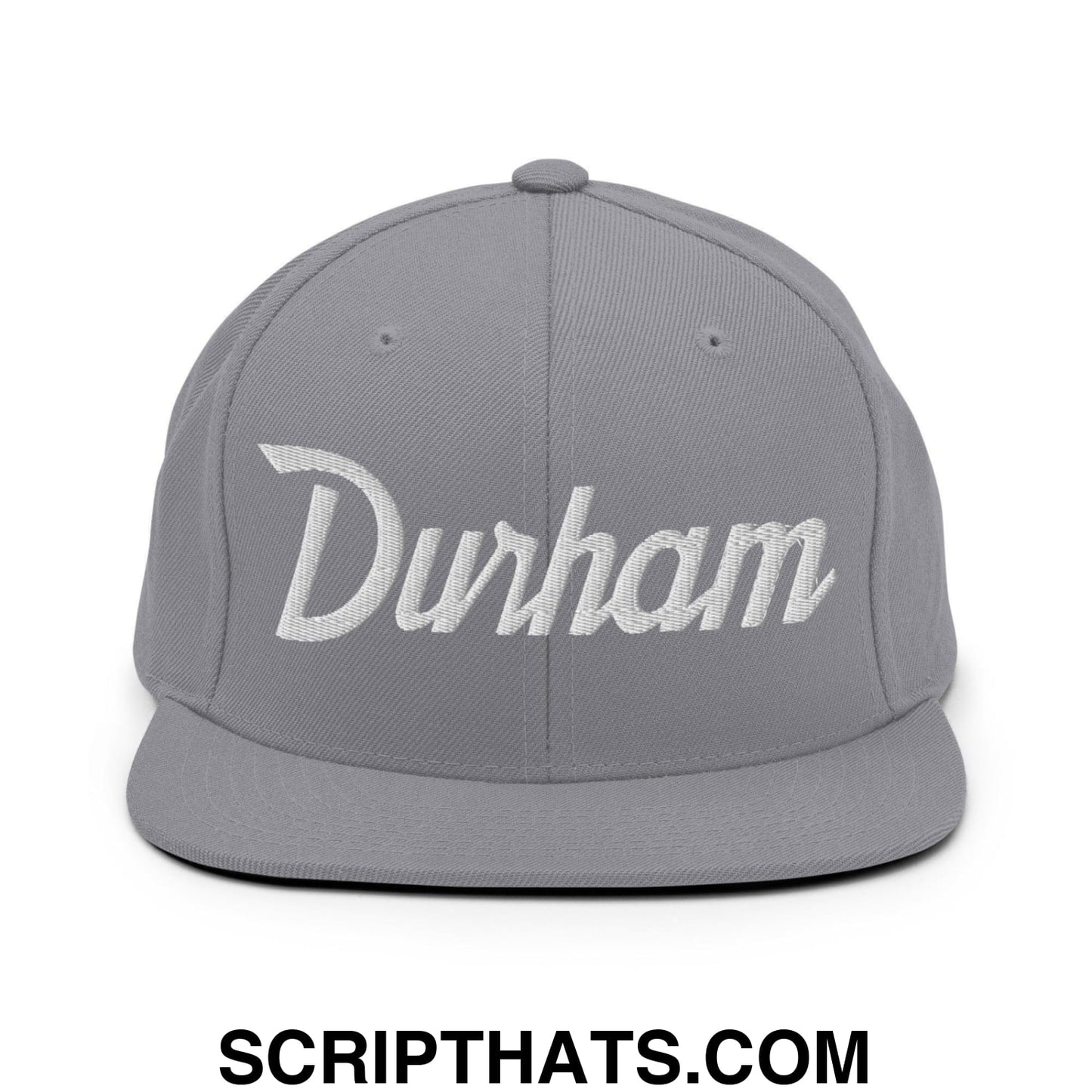Durham Script Snapback Hat Silver