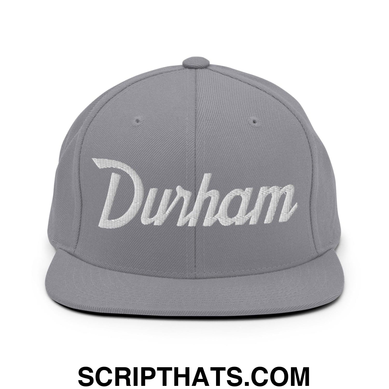 Durham Script Snapback Hat Silver