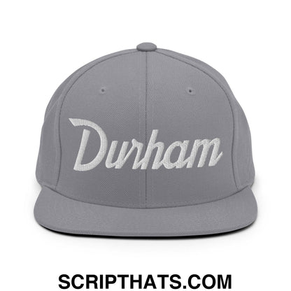 Durham Script Snapback Hat Silver