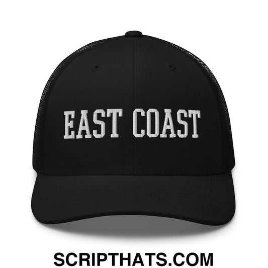 East Coast Embroidered Mesh Trucker Hat Black