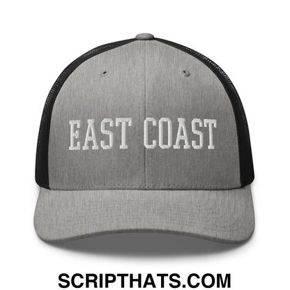 East Coast Embroidered Mesh Trucker Hat Heather Black