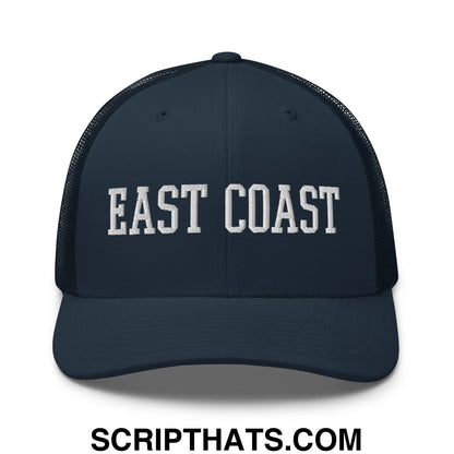 East Coast Embroidered Mesh Trucker Hat Navy