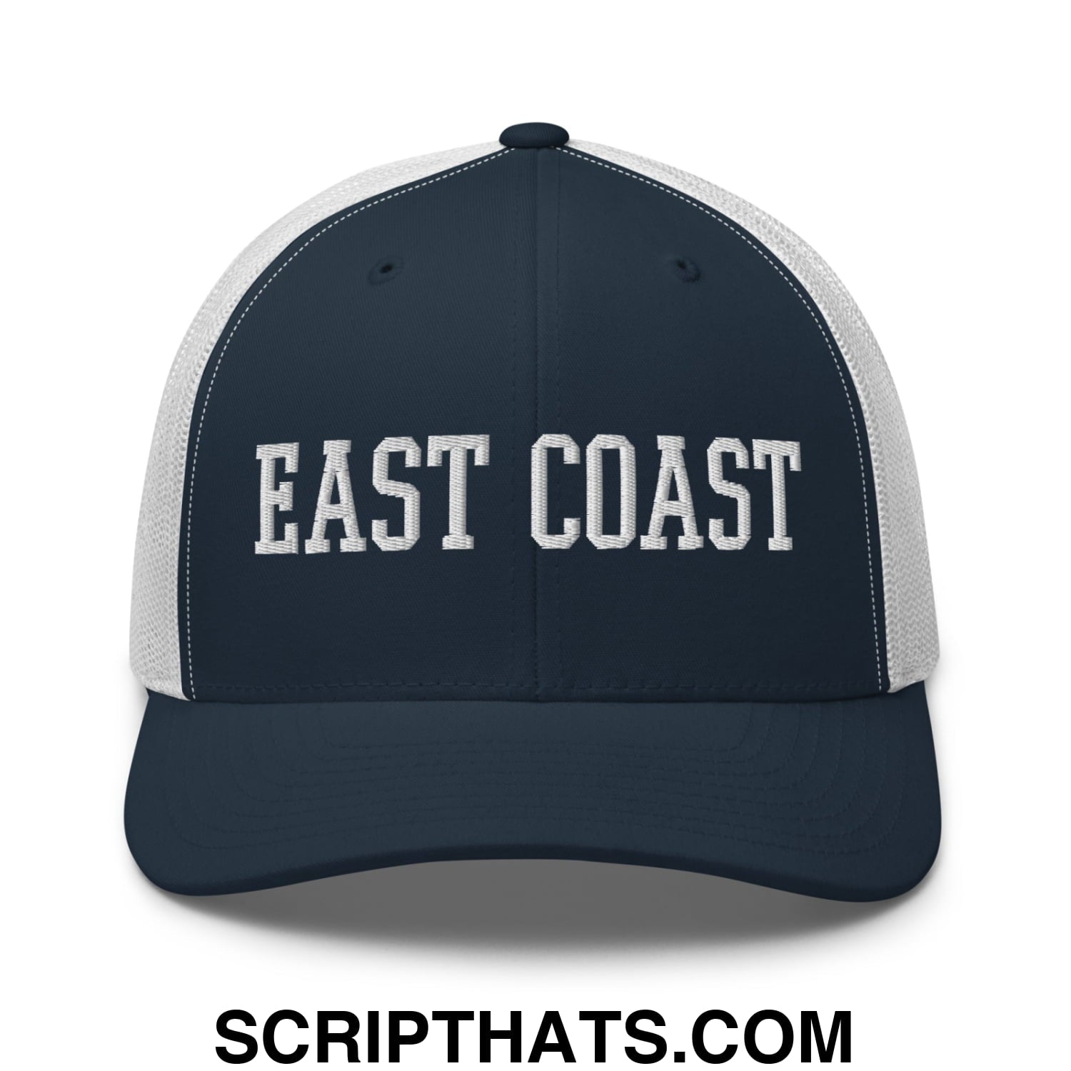 East Coast Embroidered Mesh Trucker Hat Navy White