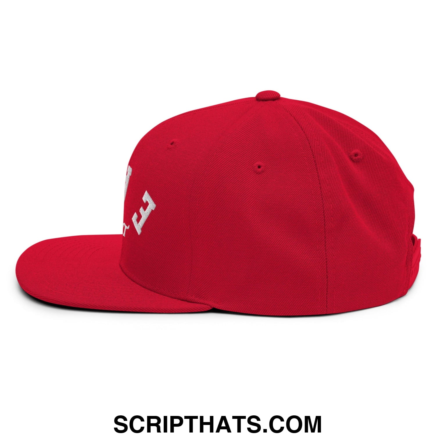 Easy Does It Embroidered Flat Bill Brim Snapback Hat Red