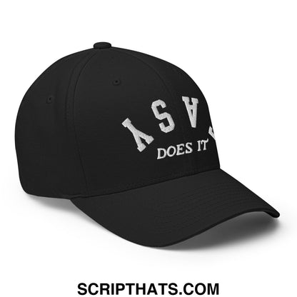 Easy Does It Embroidered Stretch Fit Golf Hat Black