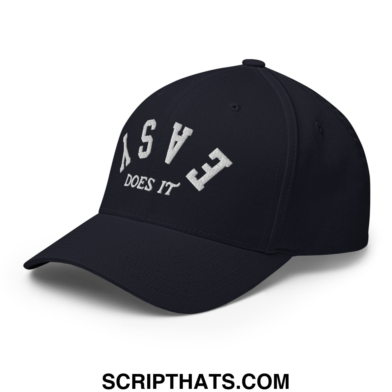 Easy Does It Embroidered Stretch Fit Golf Hat Dark Navy