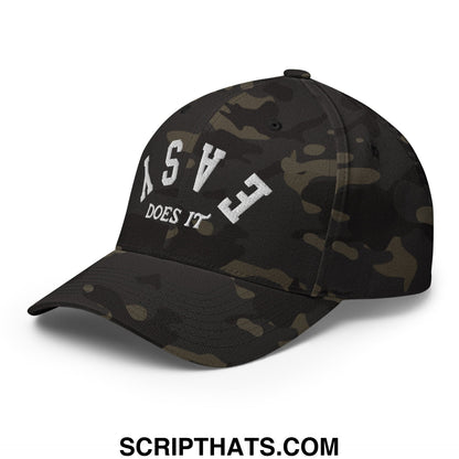 Easy Does It Embroidered Stretch Fit Golf Hat Multicam Black