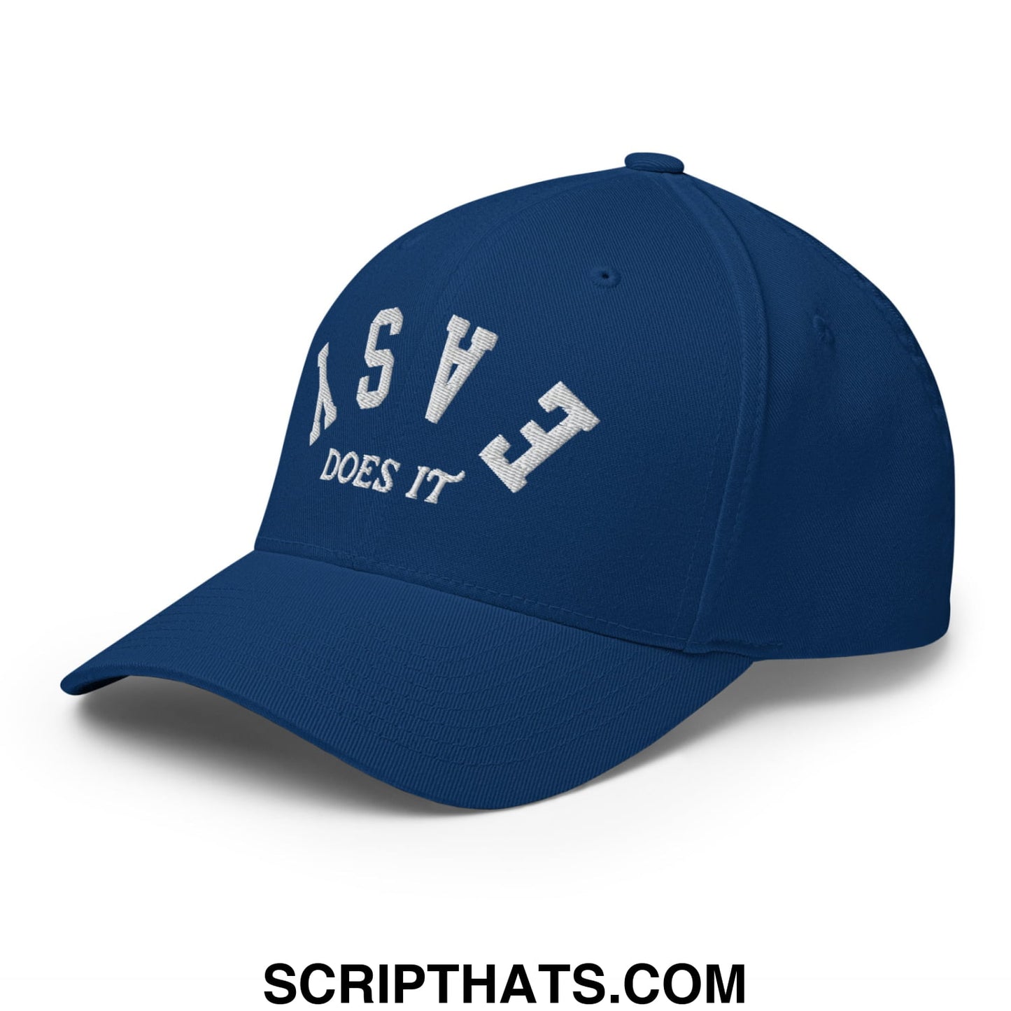 Easy Does It Embroidered Stretch Fit Golf Hat Royal Blue