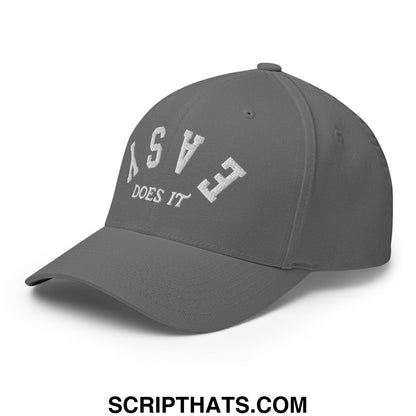 Easy Does It Embroidered Stretch Fit Golf Hat Grey