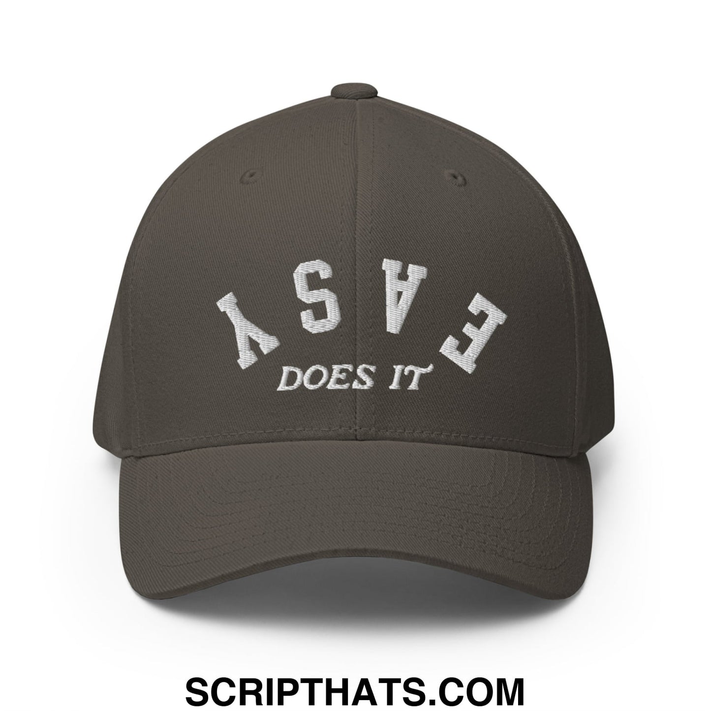 Easy Does It Embroidered Stretch Fit Golf Hat Dark Grey