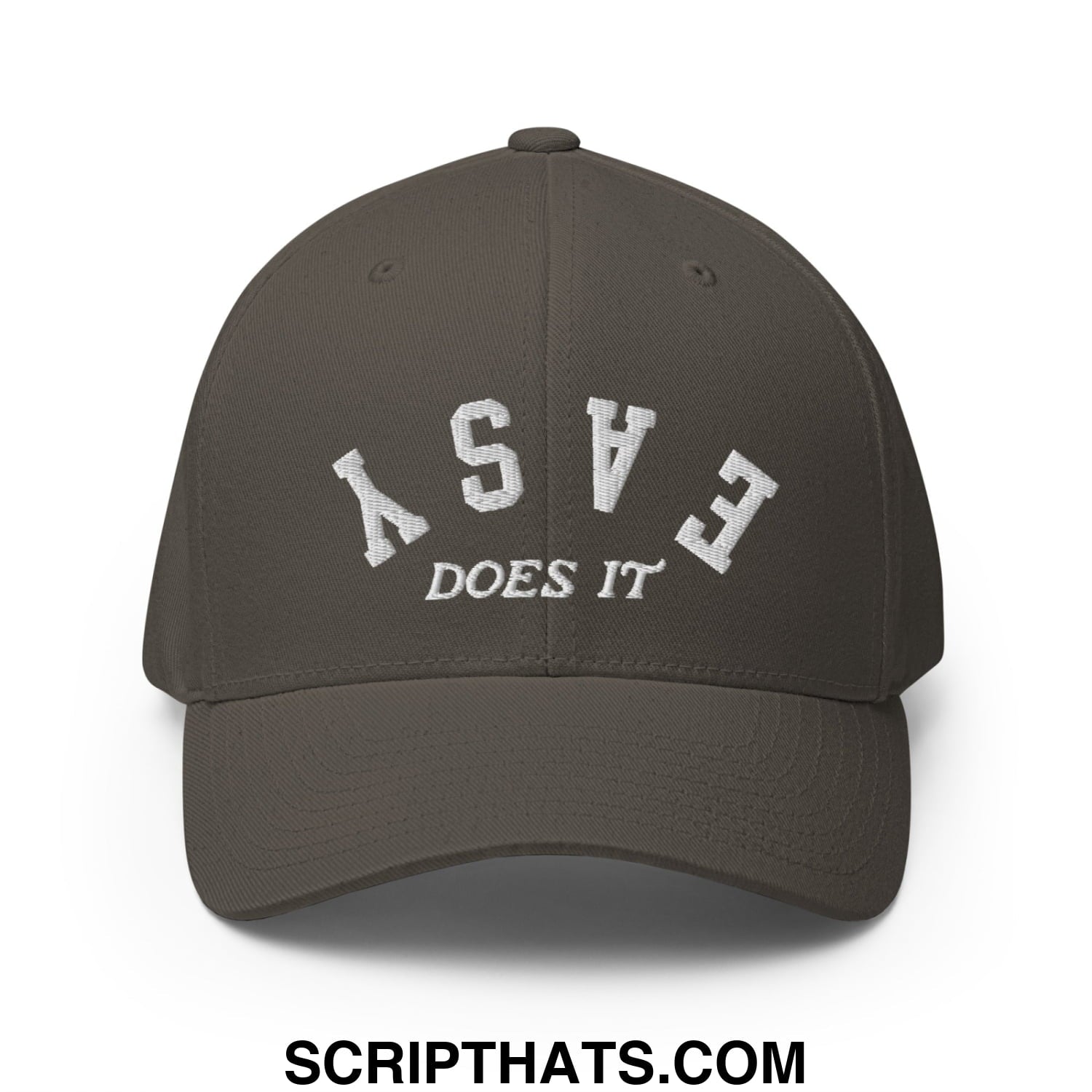 Easy Does It Embroidered Stretch Fit Golf Hat Dark Grey