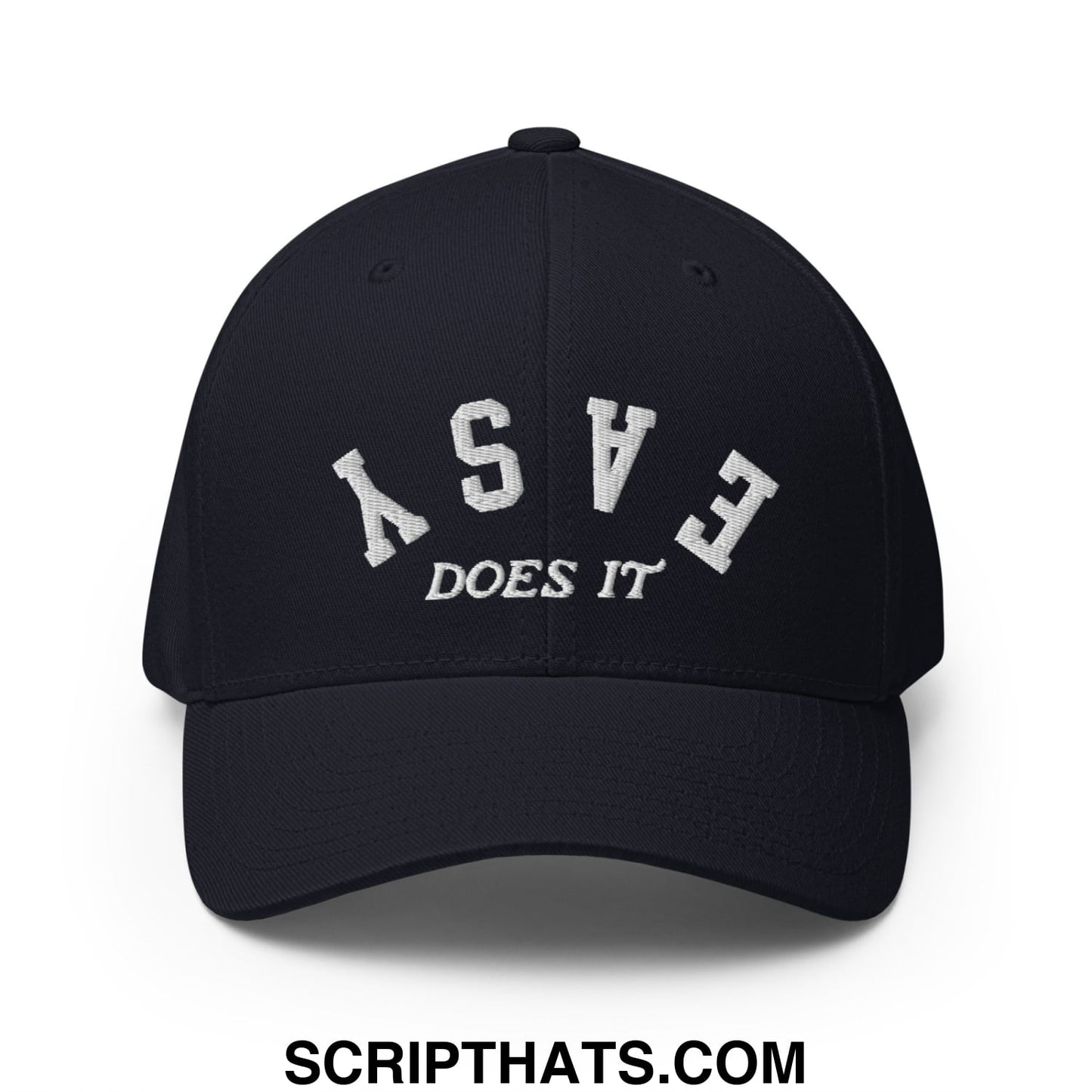 Easy Does It Embroidered Stretch Fit Golf Hat Dark Navy