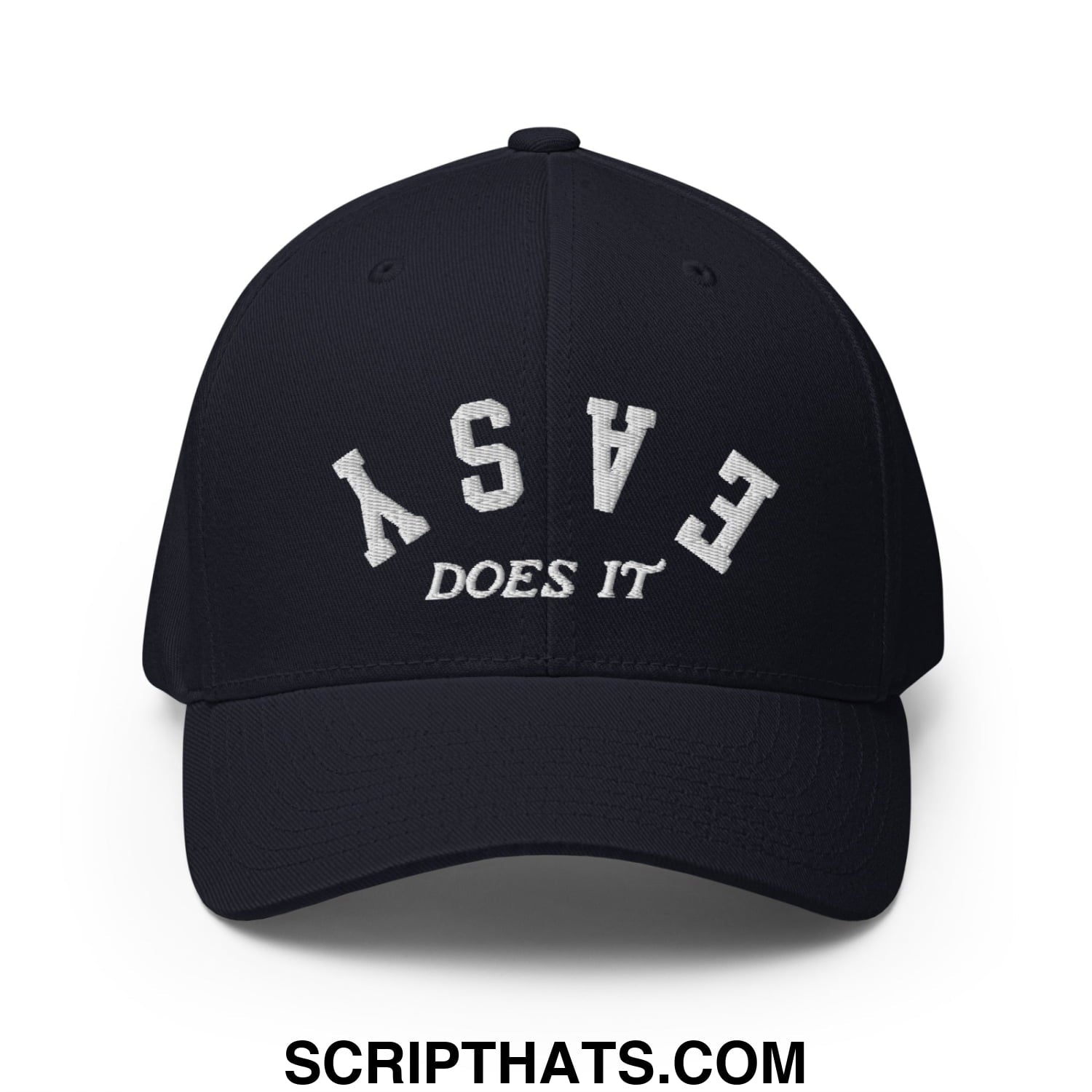 Easy Does It Embroidered Stretch Fit Golf Hat Dark Navy