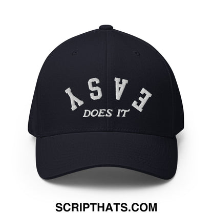 Easy Does It Embroidered Stretch Fit Golf Hat Dark Navy