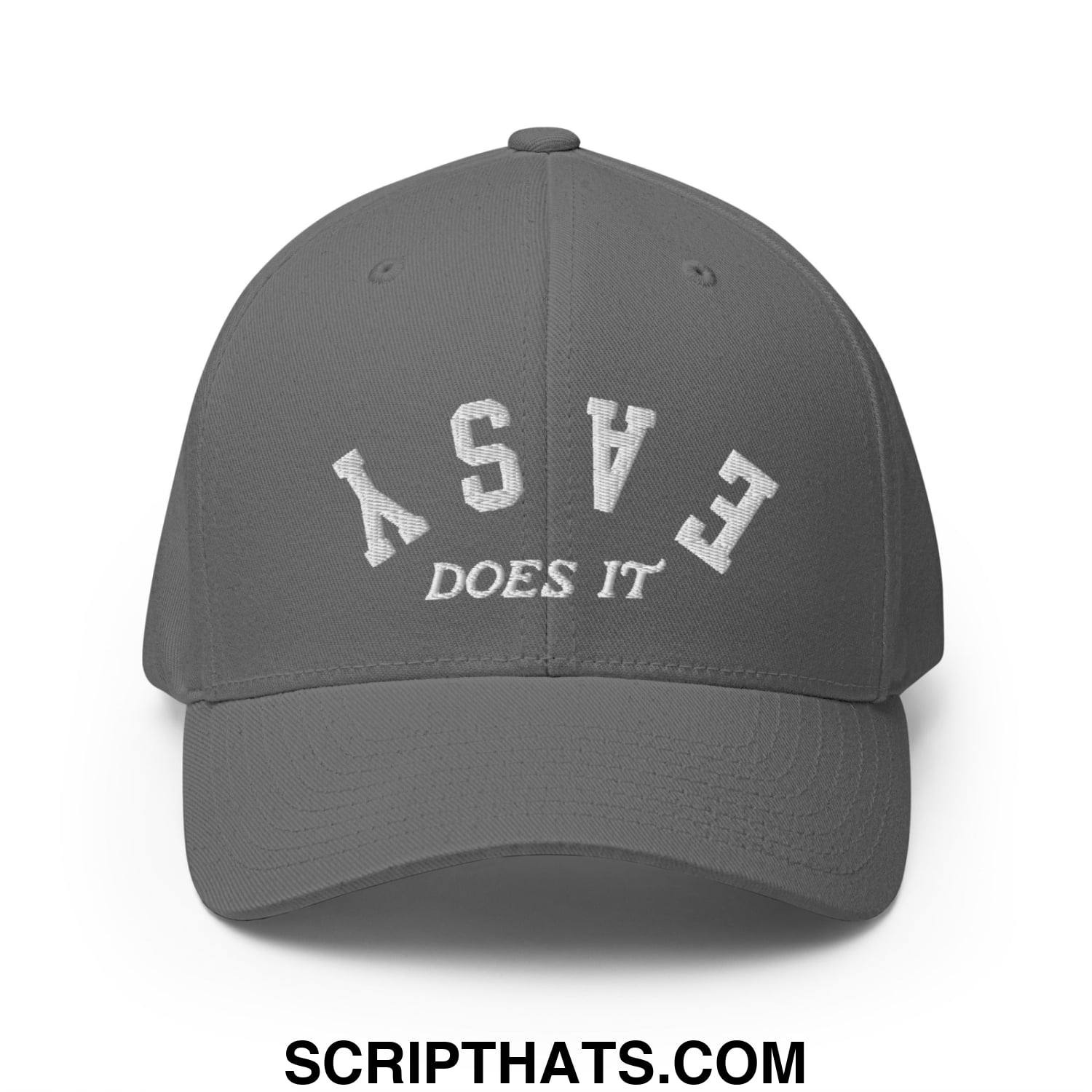 Easy Does It Embroidered Stretch Fit Golf Hat Grey