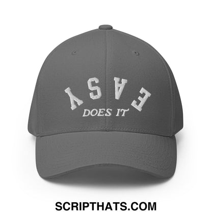 Easy Does It Embroidered Stretch Fit Golf Hat Grey