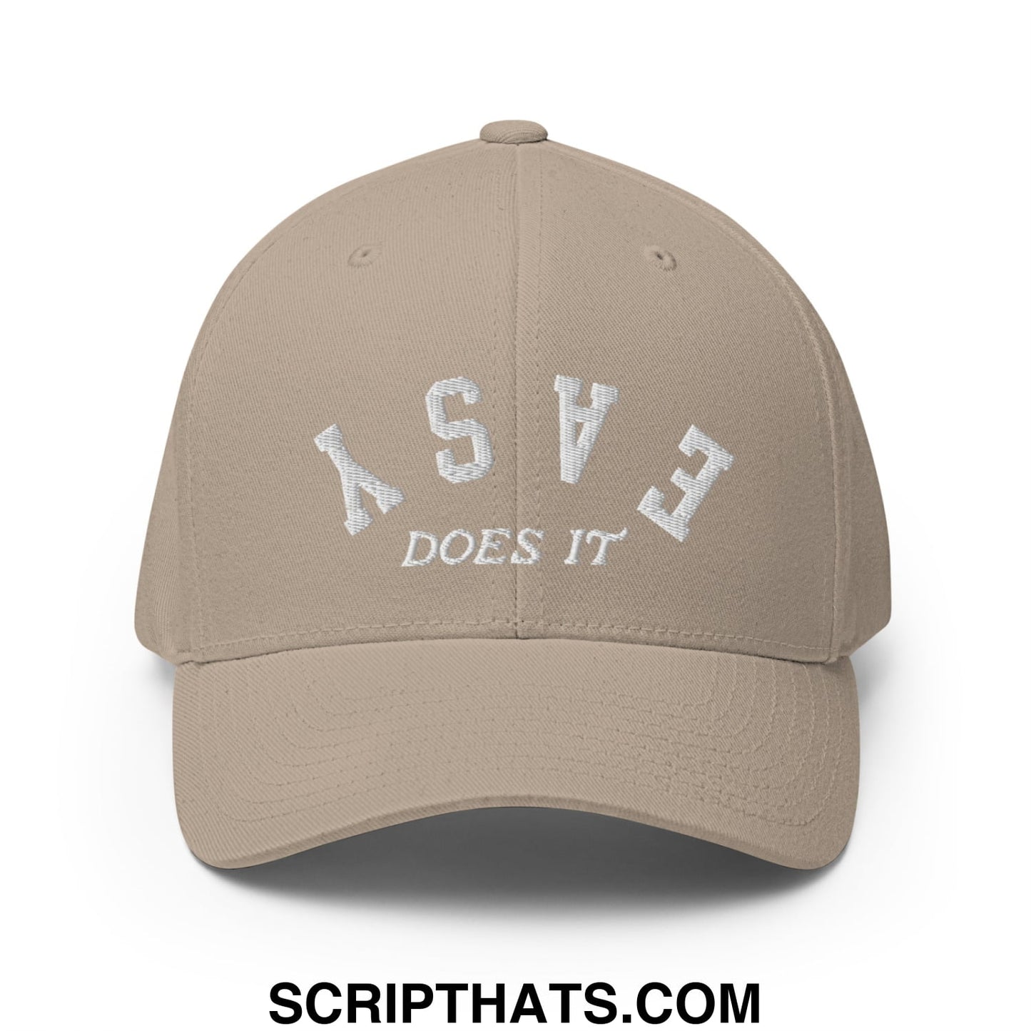 Easy Does It Embroidered Stretch Fit Golf Hat Khaki