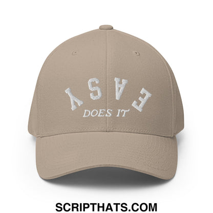 Easy Does It Embroidered Stretch Fit Golf Hat Khaki