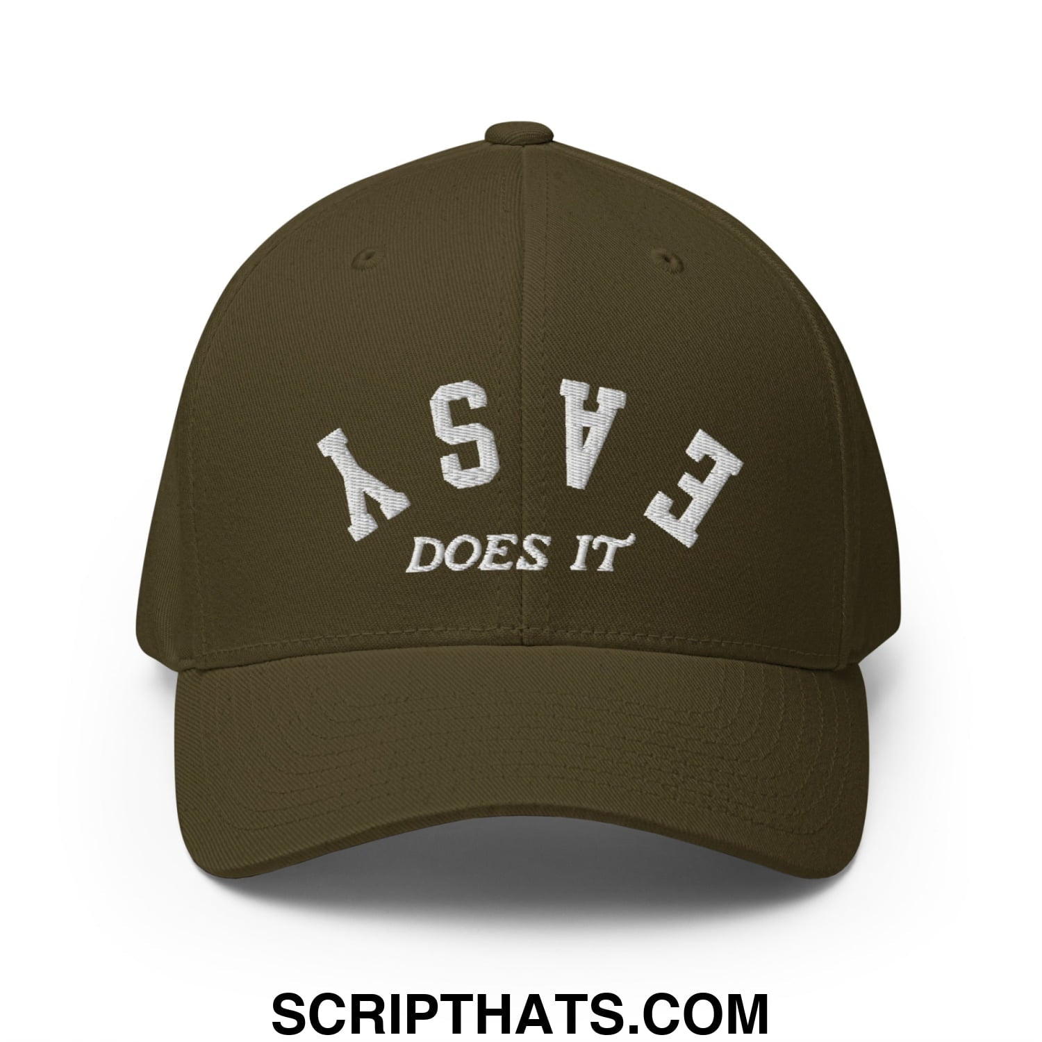 Easy Does It Embroidered Stretch Fit Golf Hat Olive