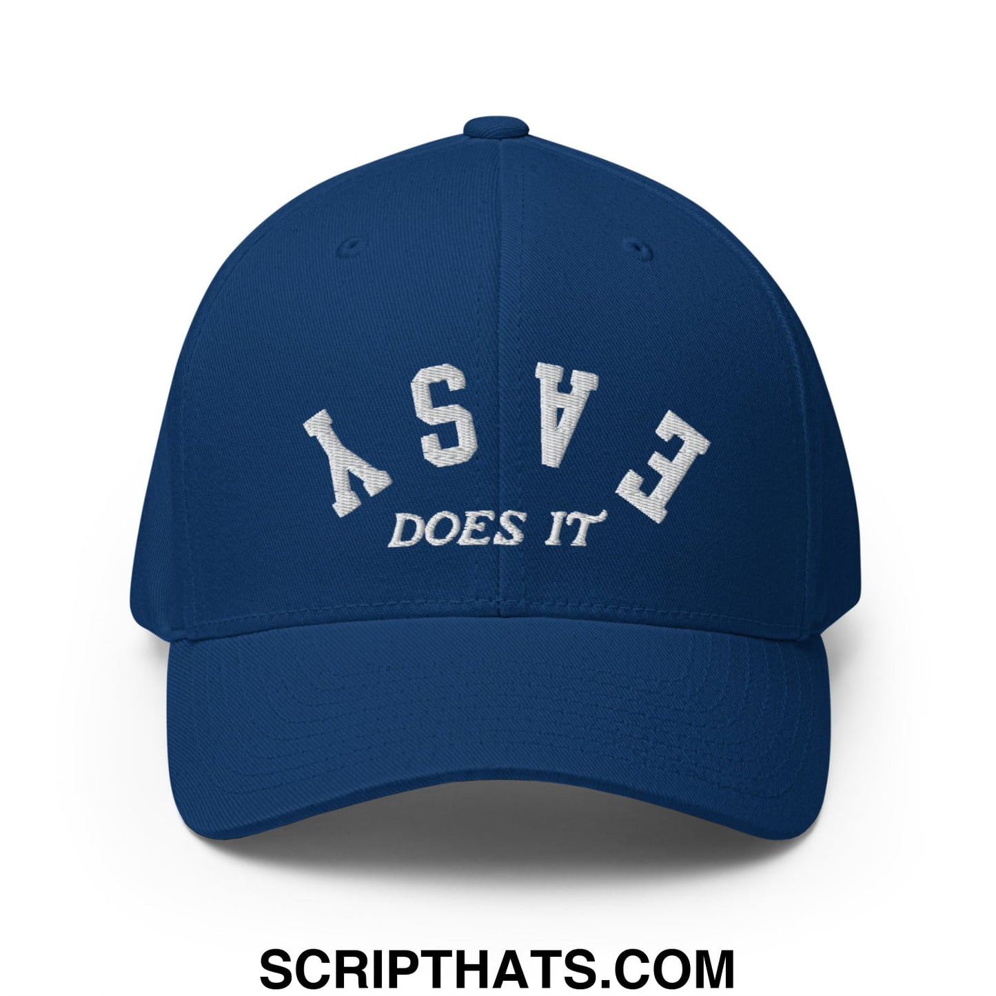 Easy Does It Embroidered Stretch Fit Golf Hat Royal Blue