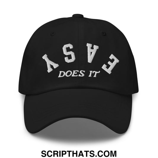 Easy Does It Embroidered Unstructured Golf Dad Hat Black