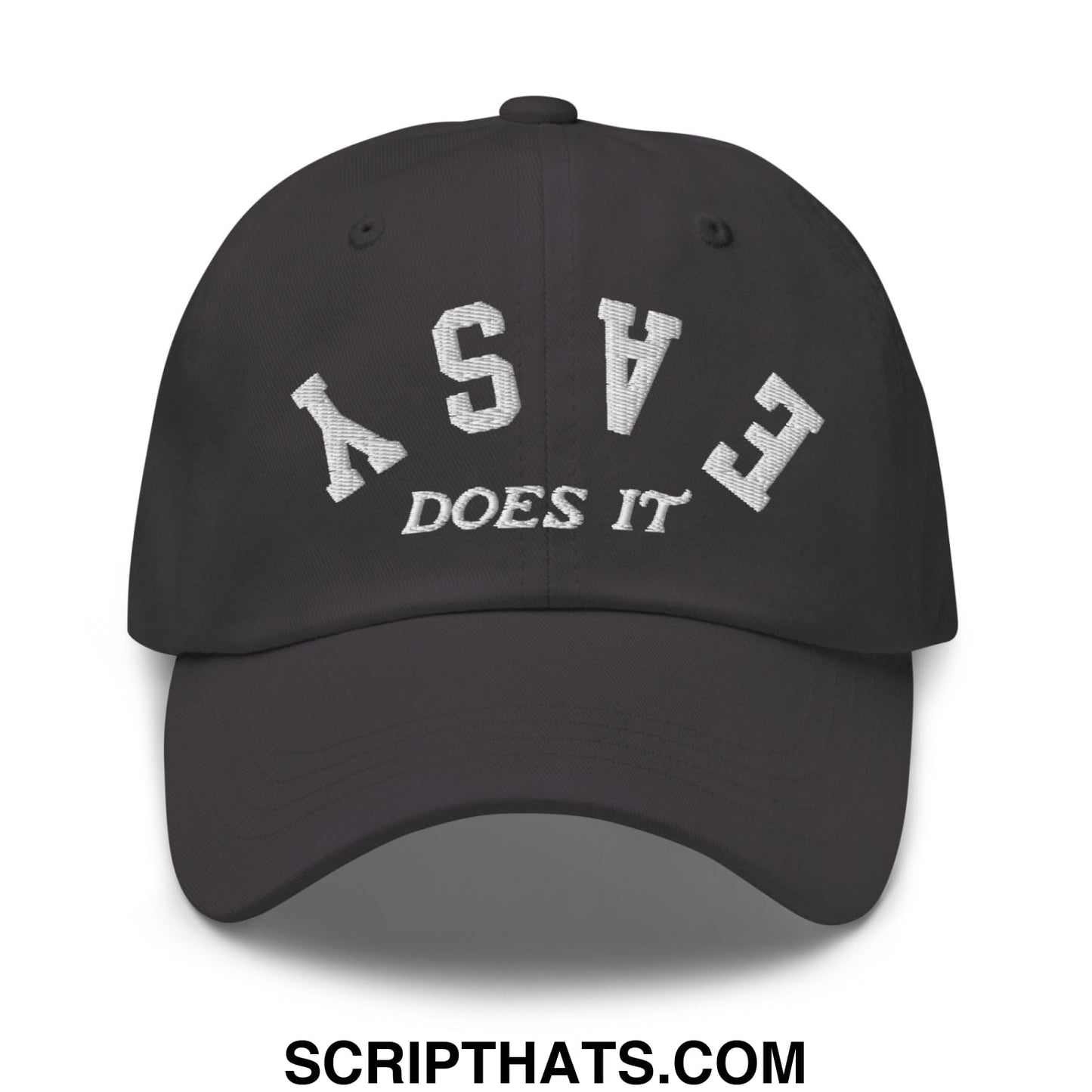 Easy Does It Embroidered Unstructured Golf Dad Hat Dark Grey