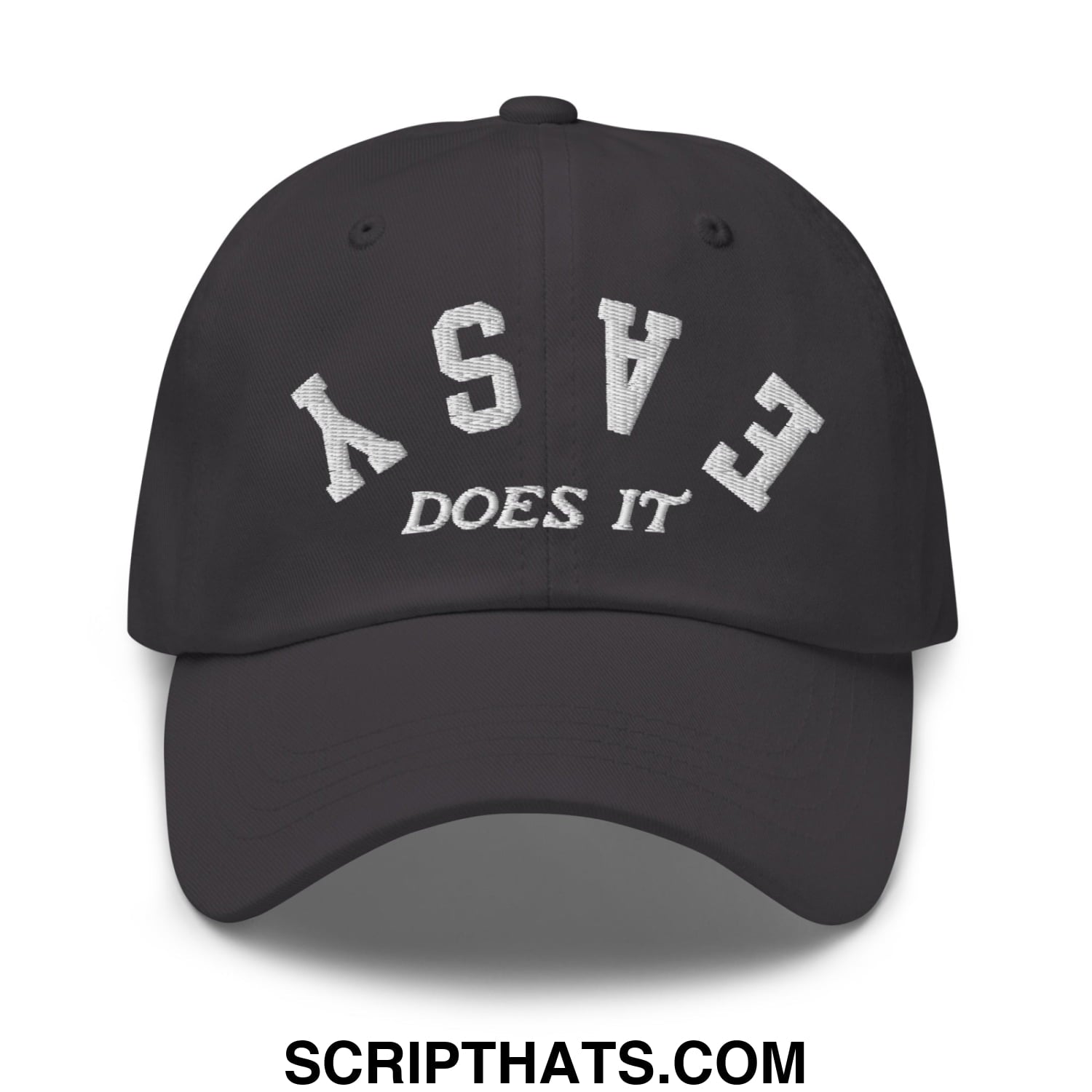 Easy Does It Embroidered Unstructured Golf Dad Hat Dark Grey