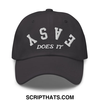 Easy Does It Embroidered Unstructured Golf Dad Hat Dark Grey