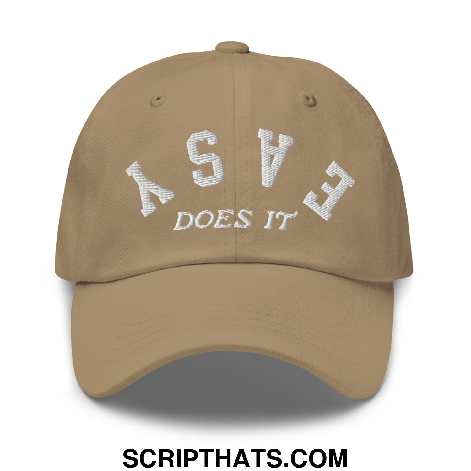 Easy Does It Embroidered Unstructured Golf Dad Hat Khaki
