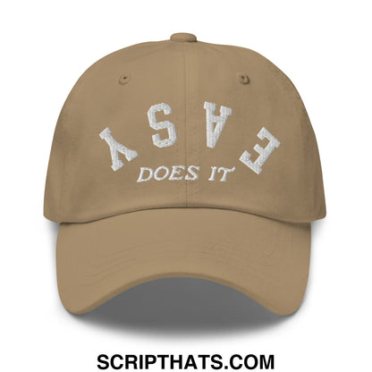 Easy Does It Embroidered Unstructured Golf Dad Hat Khaki