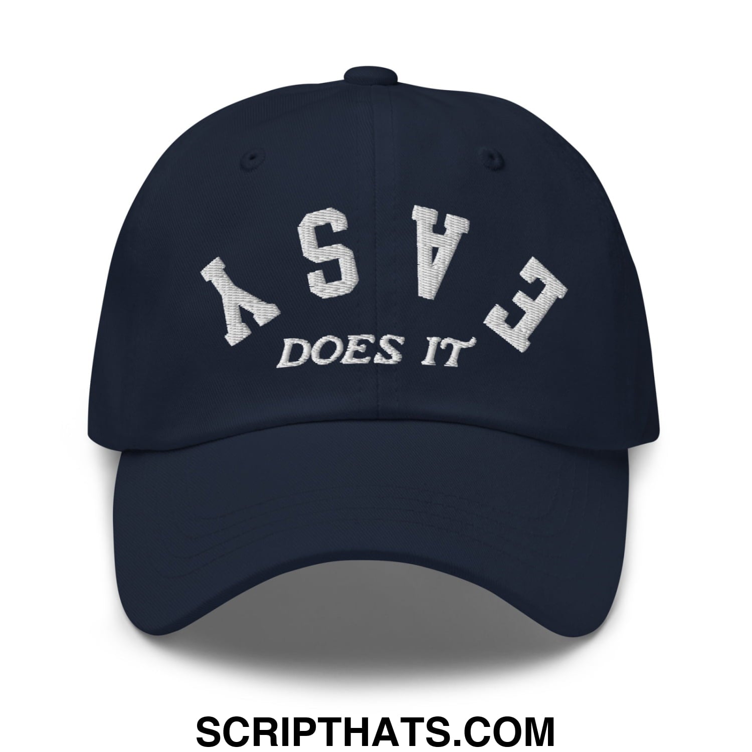 Easy Does It Embroidered Unstructured Golf Dad Hat Navy