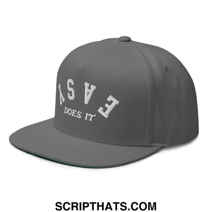 Easy Does It Flat Brim Bill 5 Panel Golf Snapback Hat Grey
