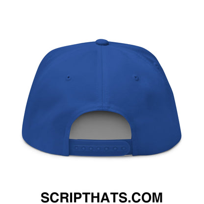 Easy Does It Flat Brim Bill 5 Panel Golf Snapback Hat Royal Blue
