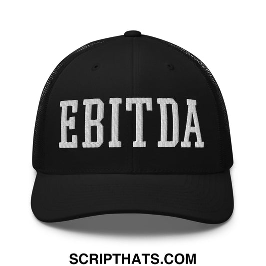 EBITDA Embroidered Mesh Trucker Hat Black