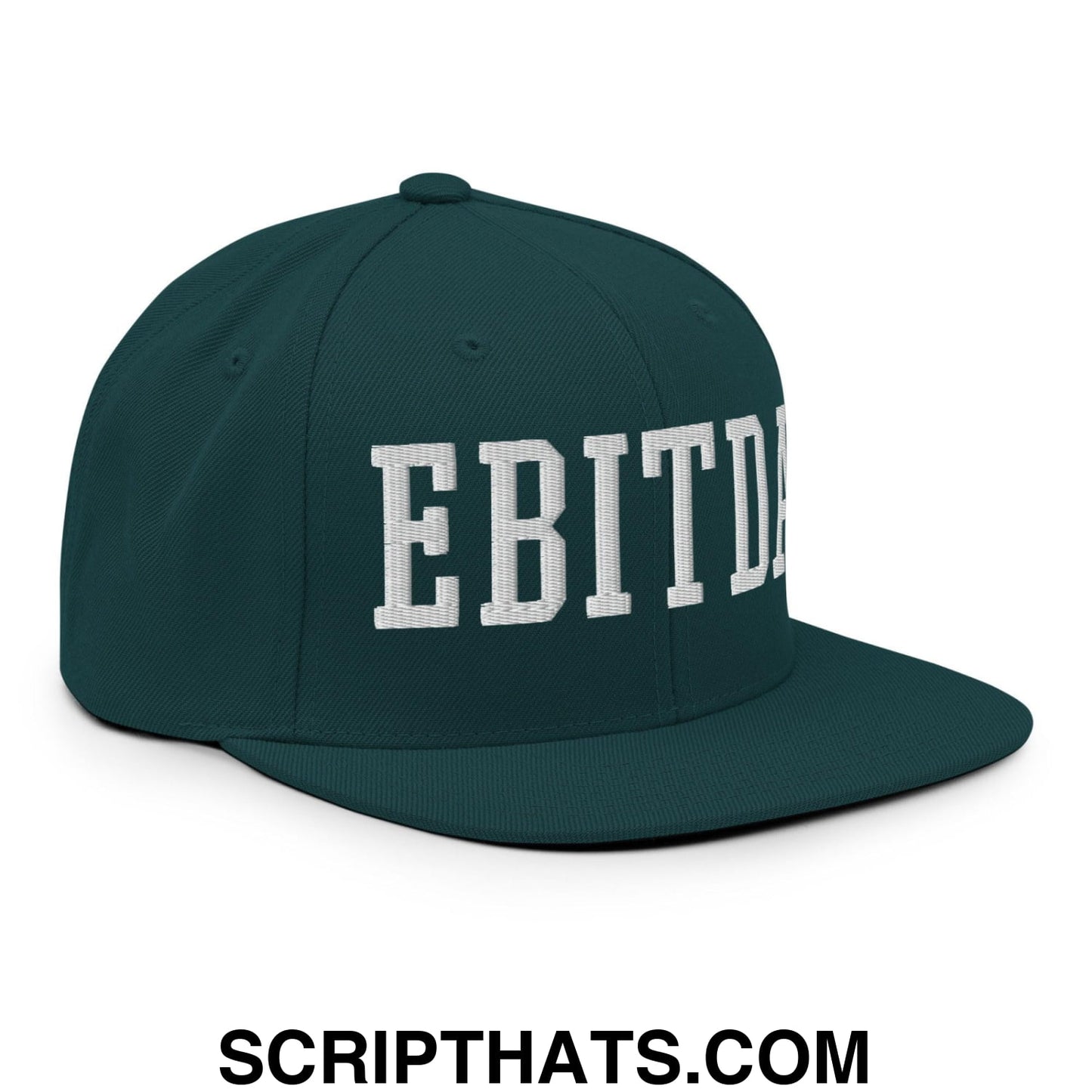 EBITDA Varsity Letterman Block Snapback Hat Spruce