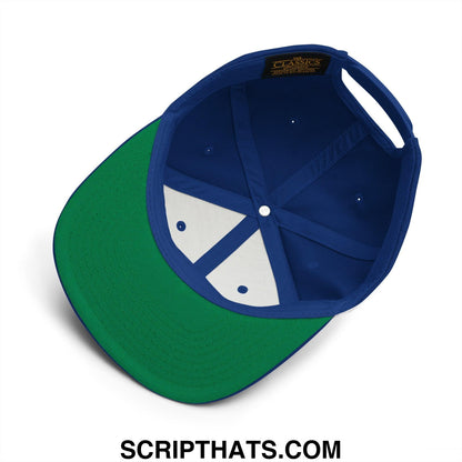 EBITDA Varsity Letterman Block Snapback Hat Royal Blue