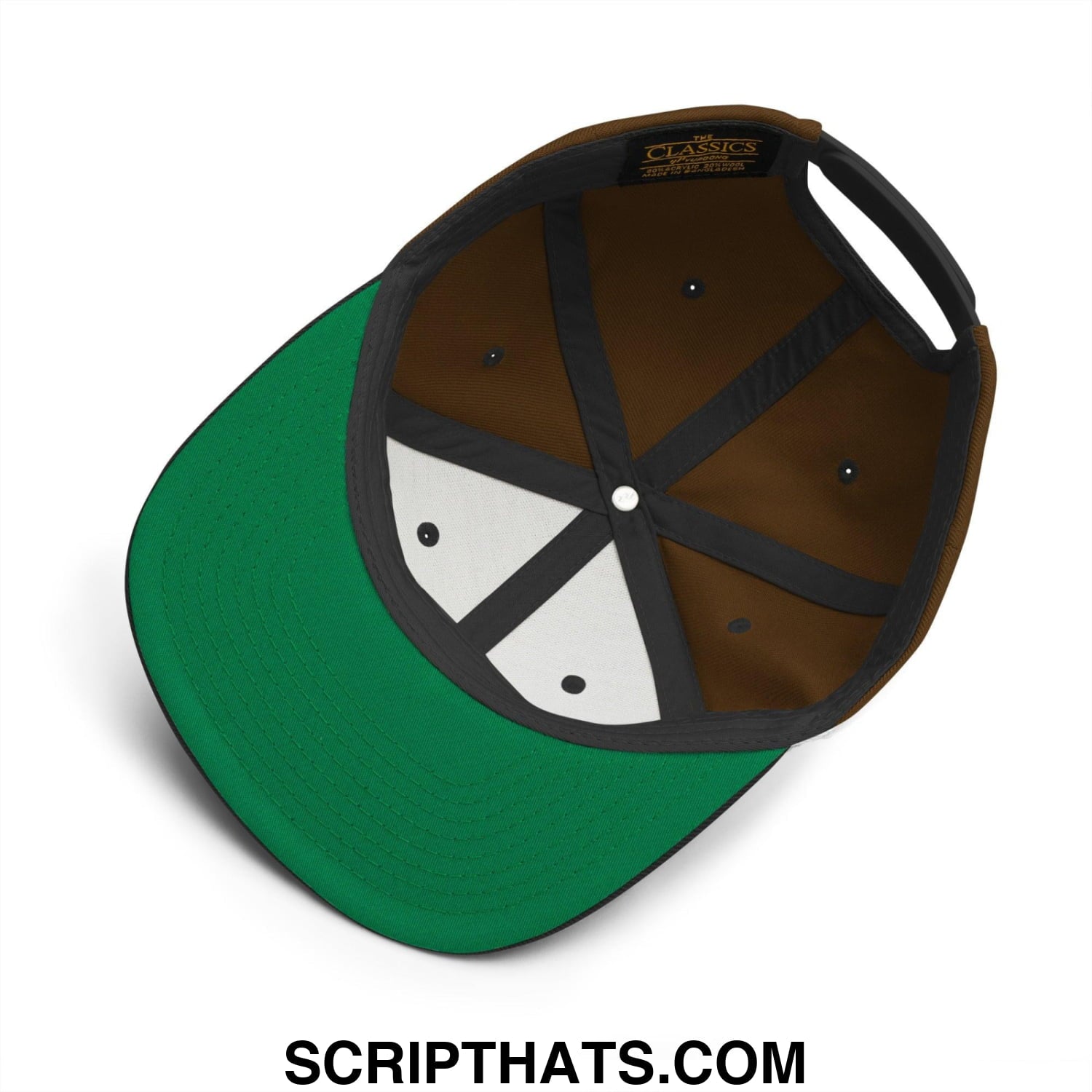 EBITDA Varsity Letterman Block Snapback Hat Green Camo
