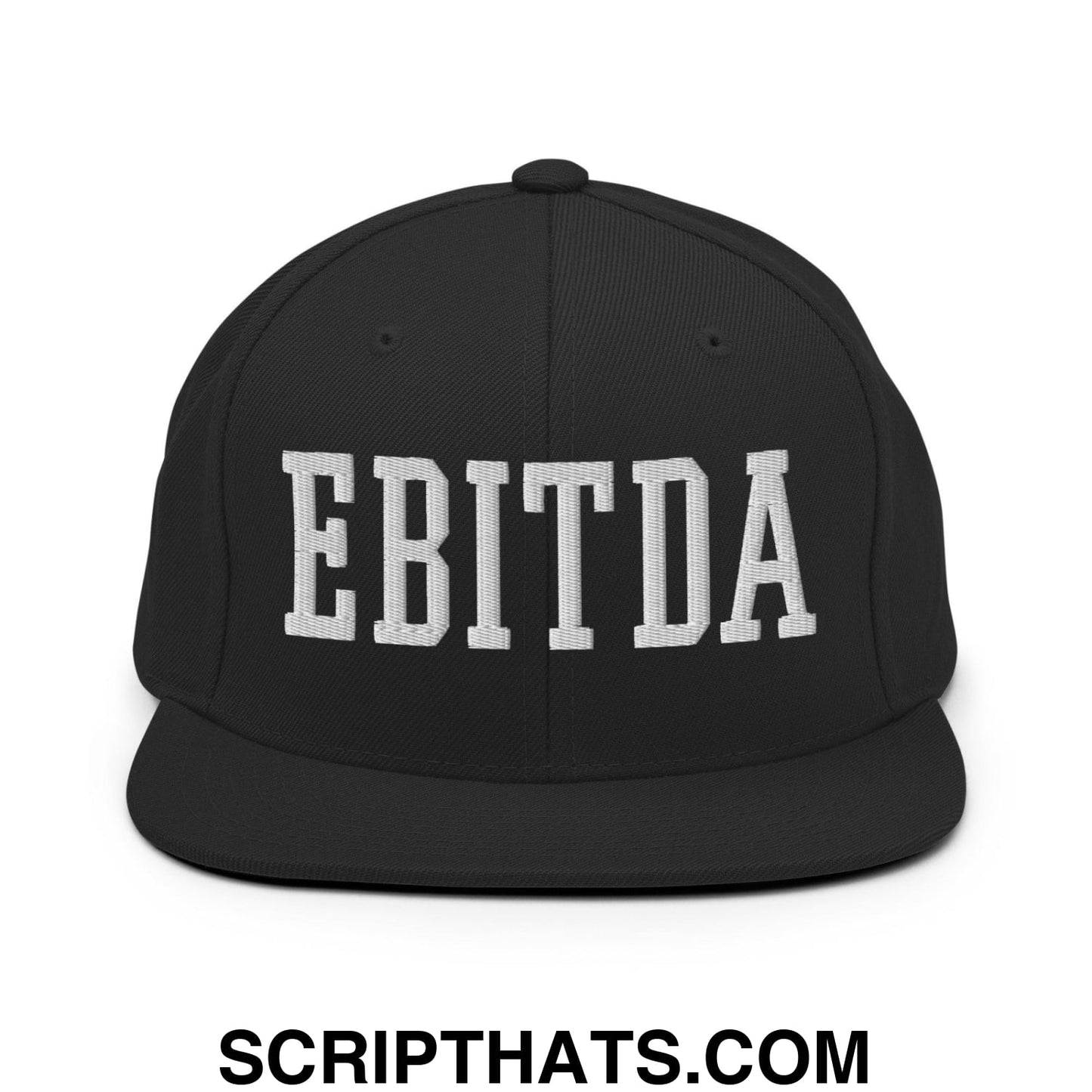 EBITDA Varsity Letterman Block Snapback Hat Black