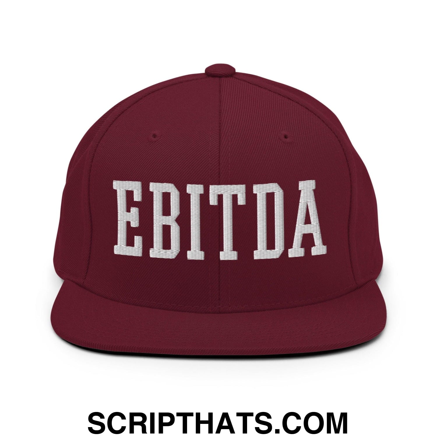 EBITDA Varsity Letterman Block Snapback Hat Maroon