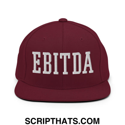 EBITDA Varsity Letterman Block Snapback Hat Maroon