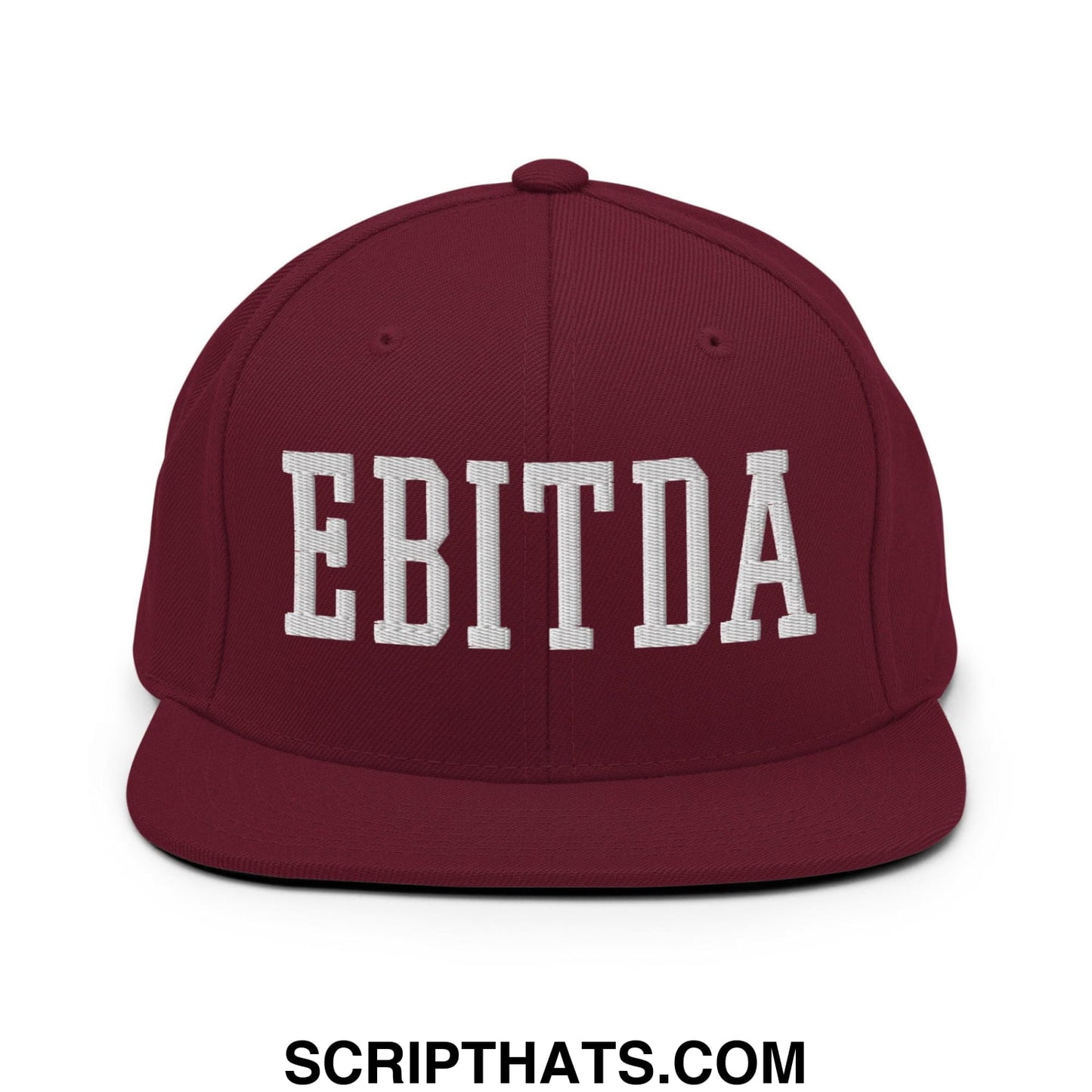 EBITDA Varsity Letterman Block Snapback Hat Maroon