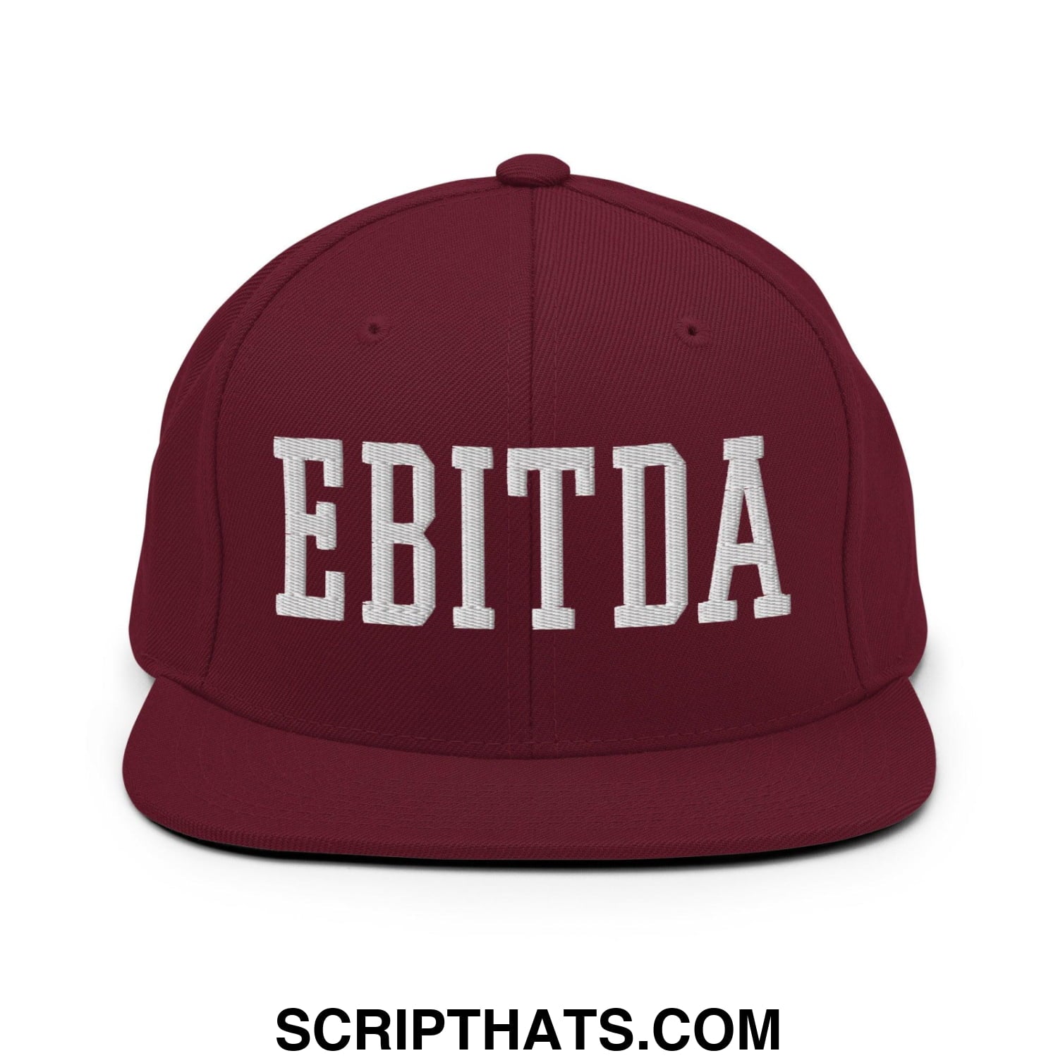 EBITDA Varsity Letterman Block Snapback Hat Maroon