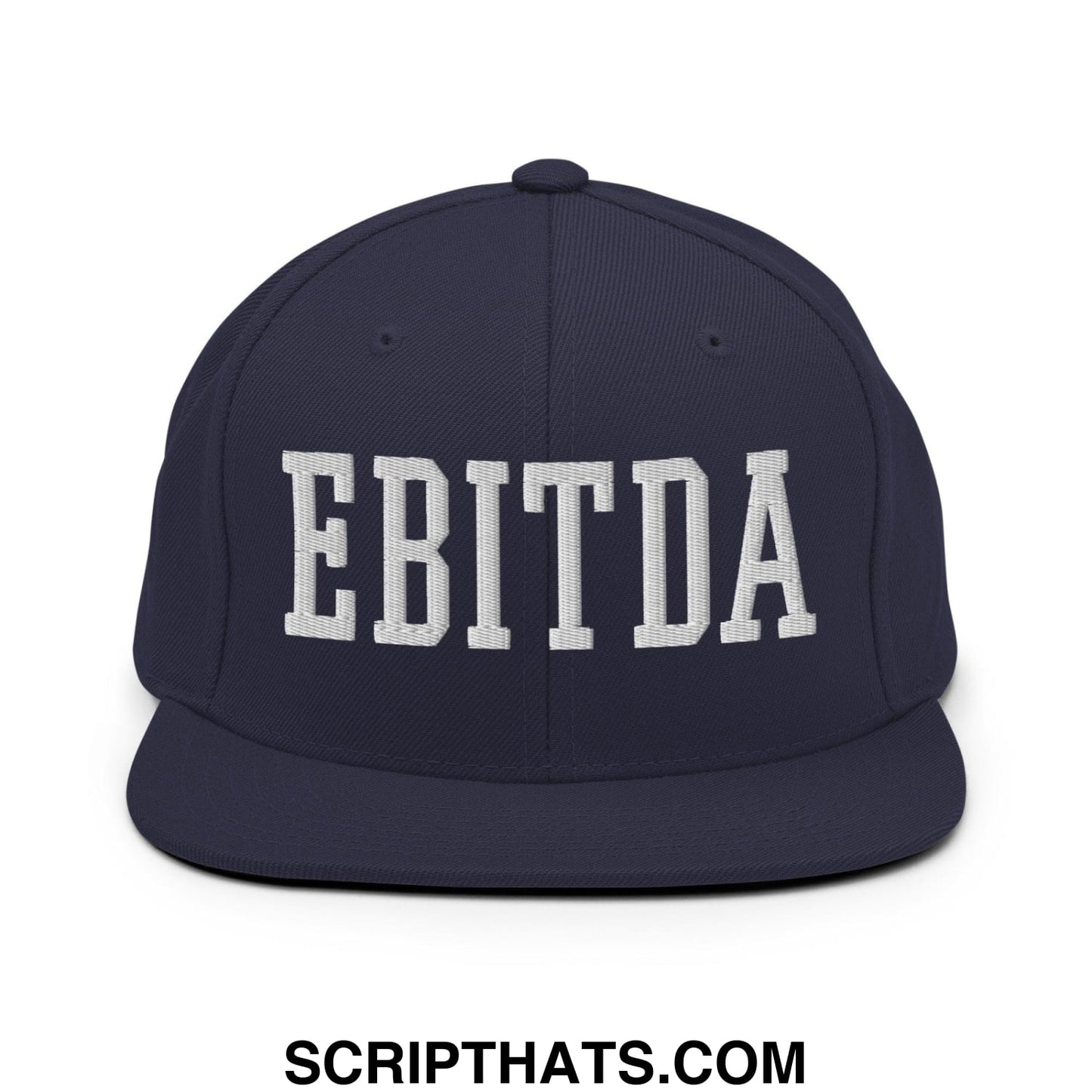 EBITDA Varsity Letterman Block Snapback Hat Navy