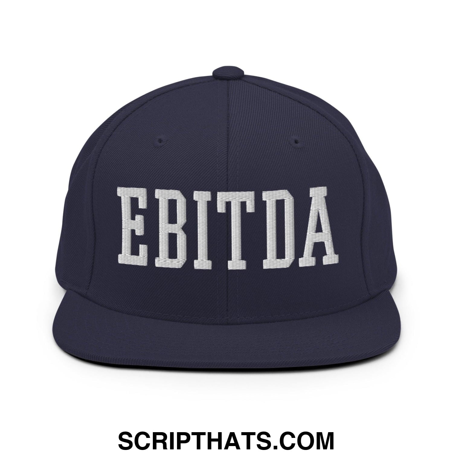 EBITDA Varsity Letterman Block Snapback Hat Navy