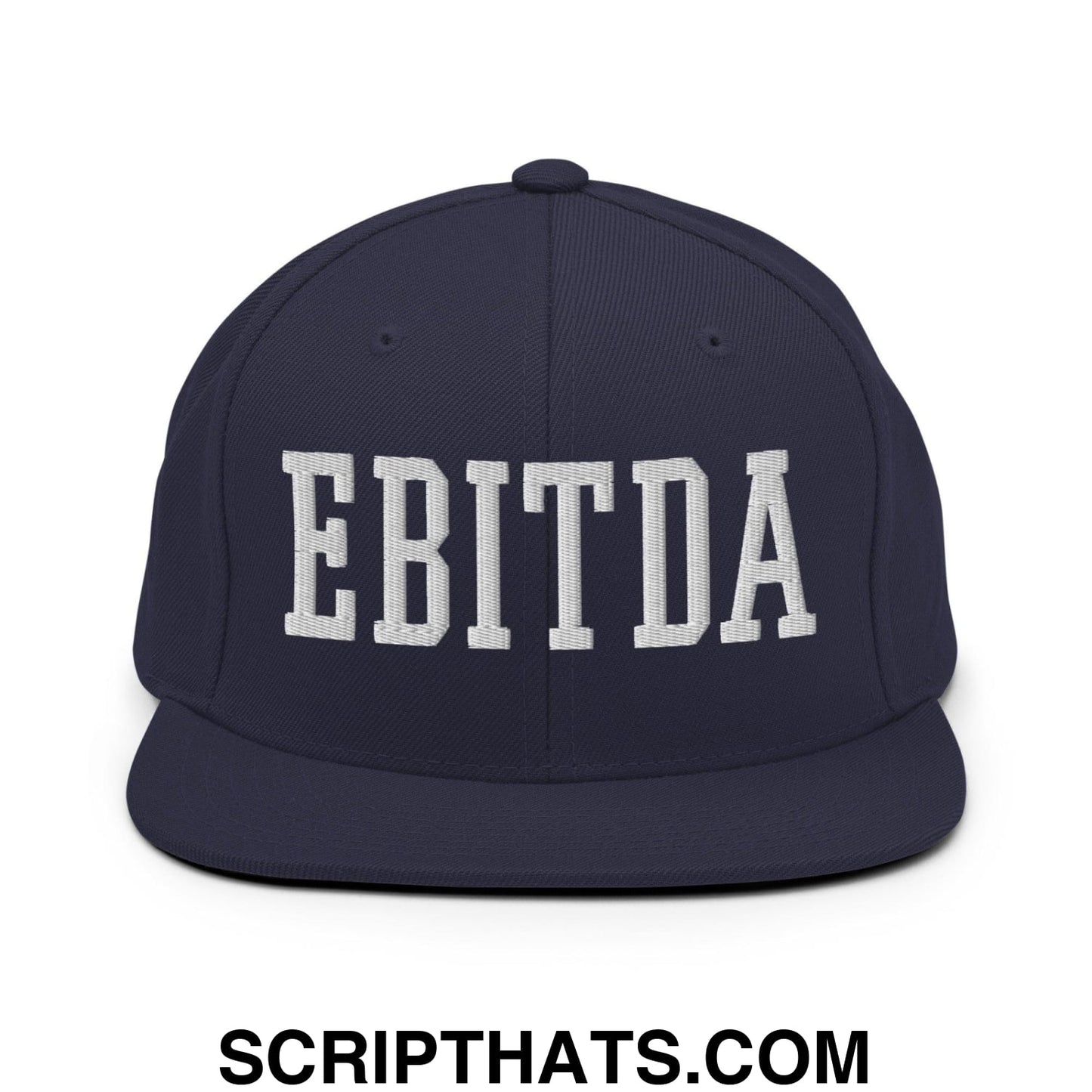 EBITDA Varsity Letterman Block Snapback Hat Navy