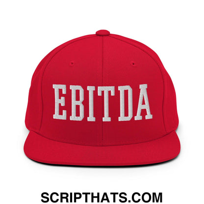 EBITDA Varsity Letterman Block Snapback Hat Red