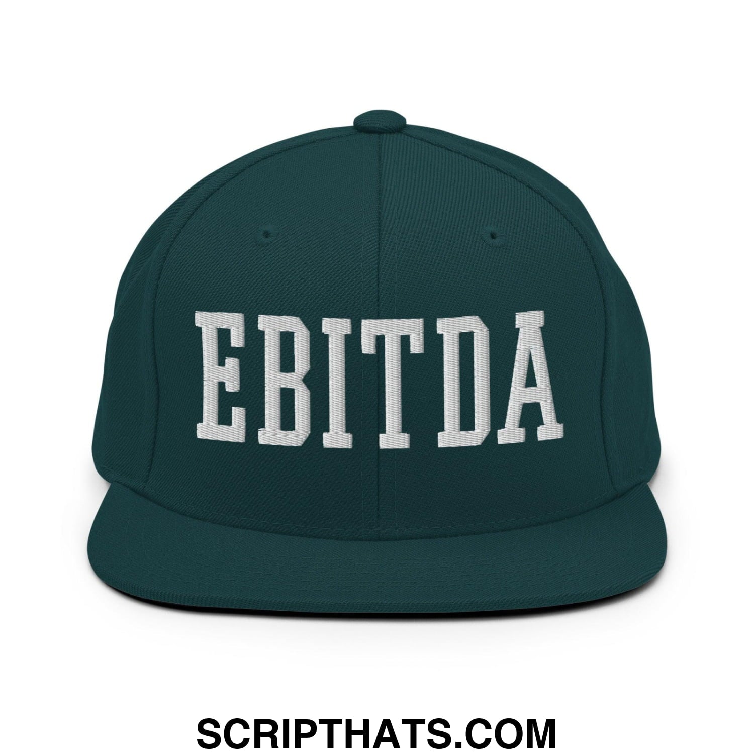 EBITDA Varsity Letterman Block Snapback Hat Spruce